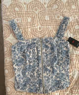 Levi's Floral Denim Slim Corset Top - Image 1