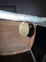 Vintage Faux Bois Metal Chair and Footstool - Image 3