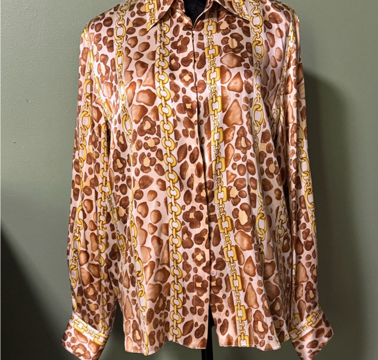 Animal Print Silk Blouse