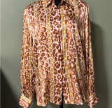 Animal Print Silk Blouse - Image 1