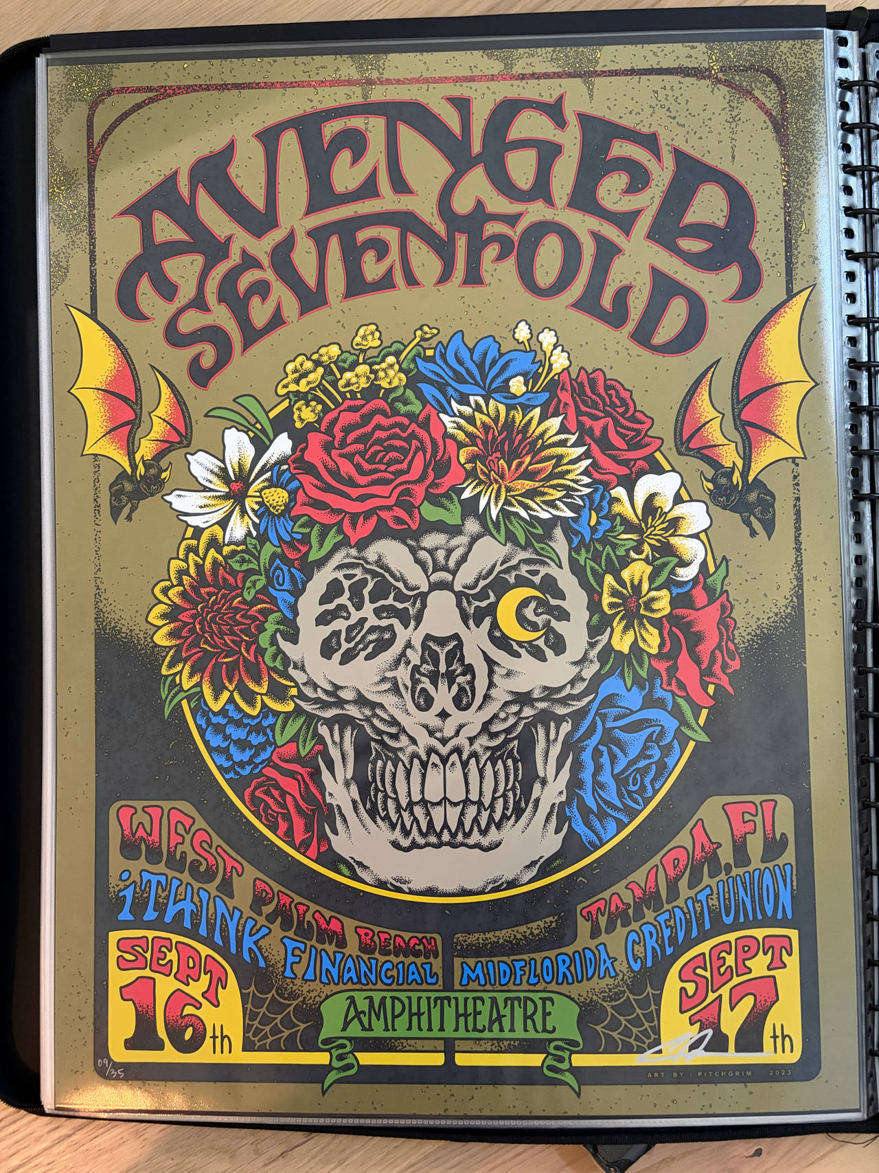 Avenged Sevenfold 2023 West Palm Beach/Tampa Concert Poster by Pitchgrim