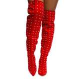Muccia All-Over Rhinestone Thigh High Boots - Image 3