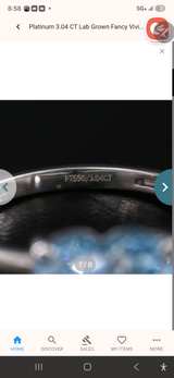 3.04 CT Heart Shaped Lab Grown Blue Diamond Platinum Ring - Image 1