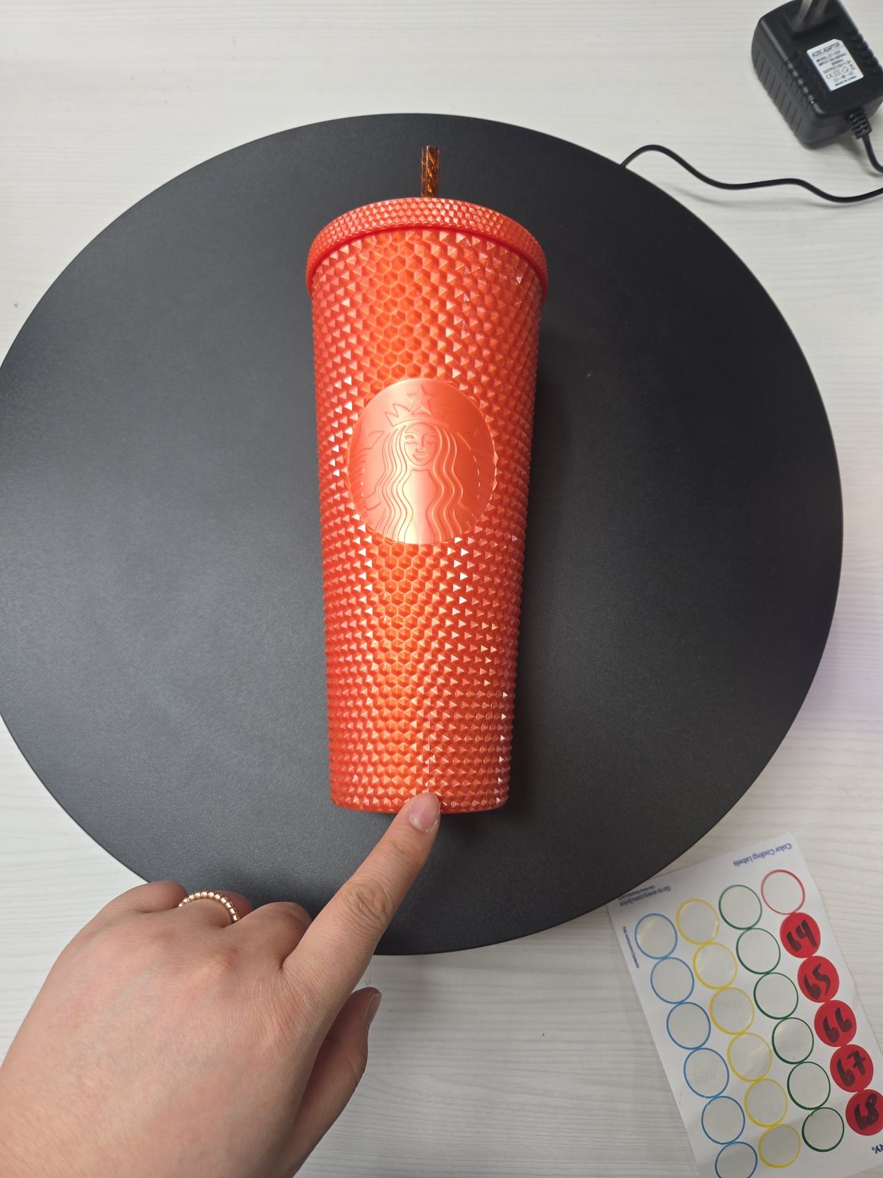 Starbucks Orange Studded Cold Cup Tumbler 24oz