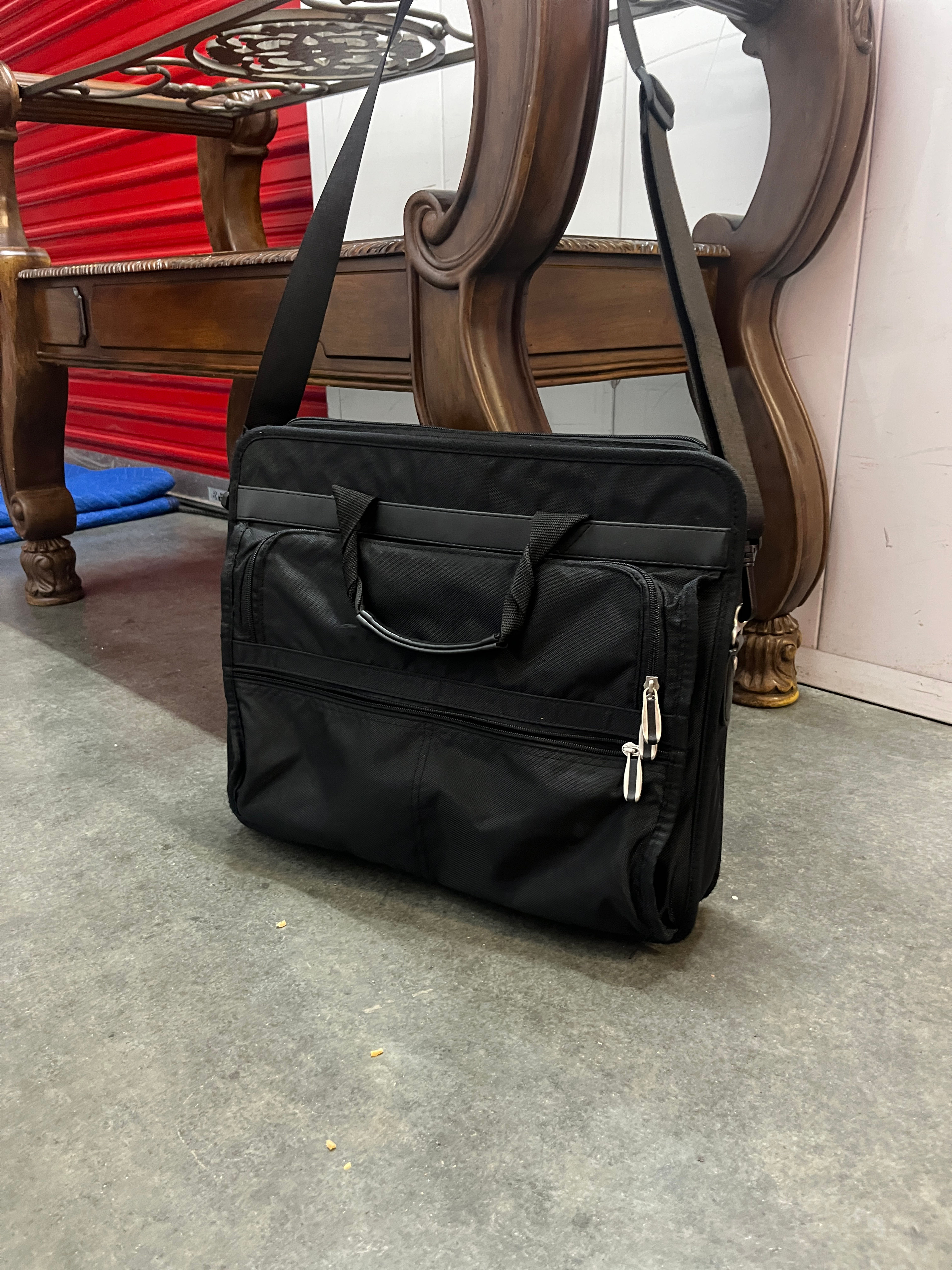Black Nylon Laptop Messenger Bag