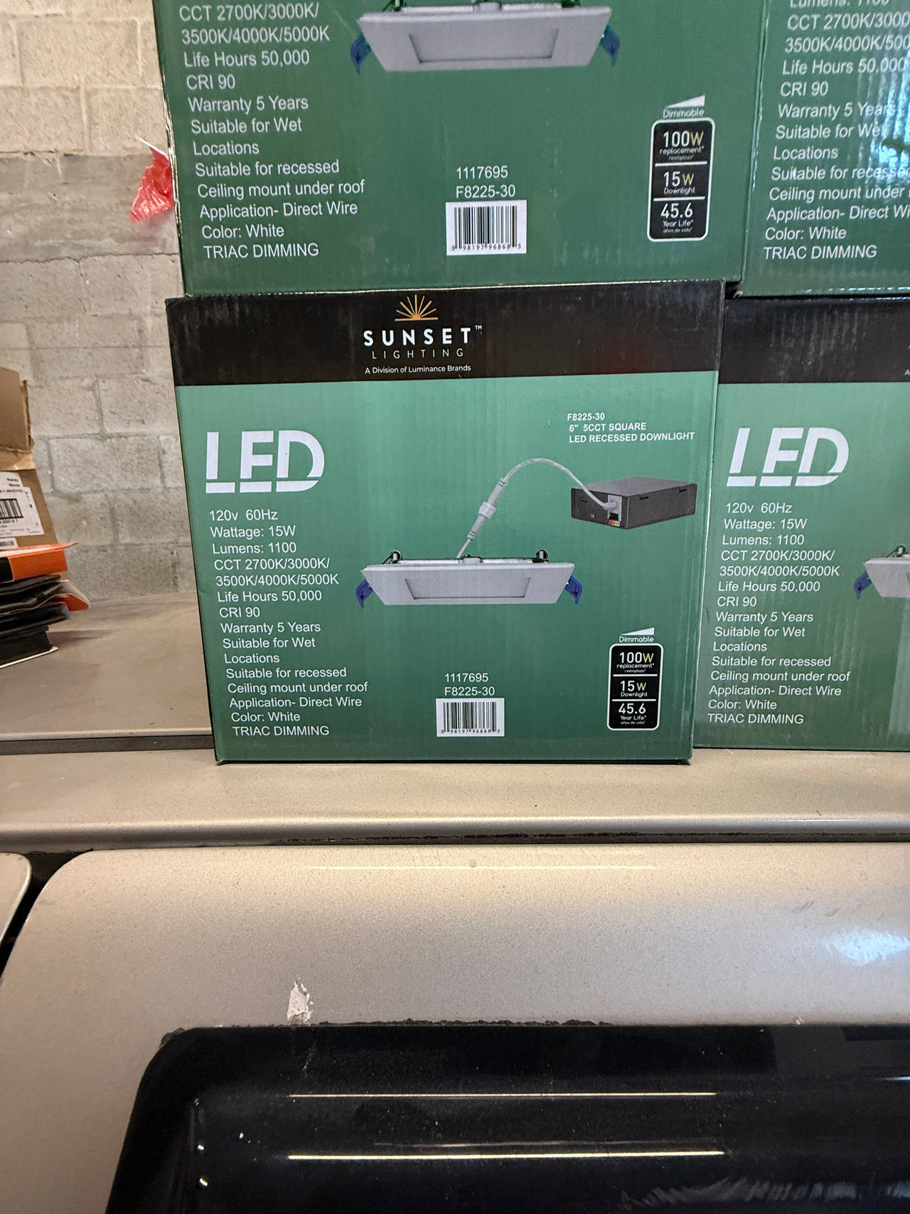 Sunset Lighting 6" 5CCT Square LED Recessed Downlight