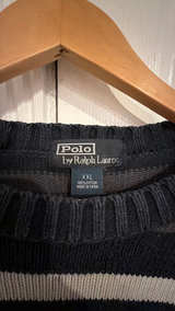 Ralph Lauren Vintage Striped Cable Knit Sweater XXL - Image 2