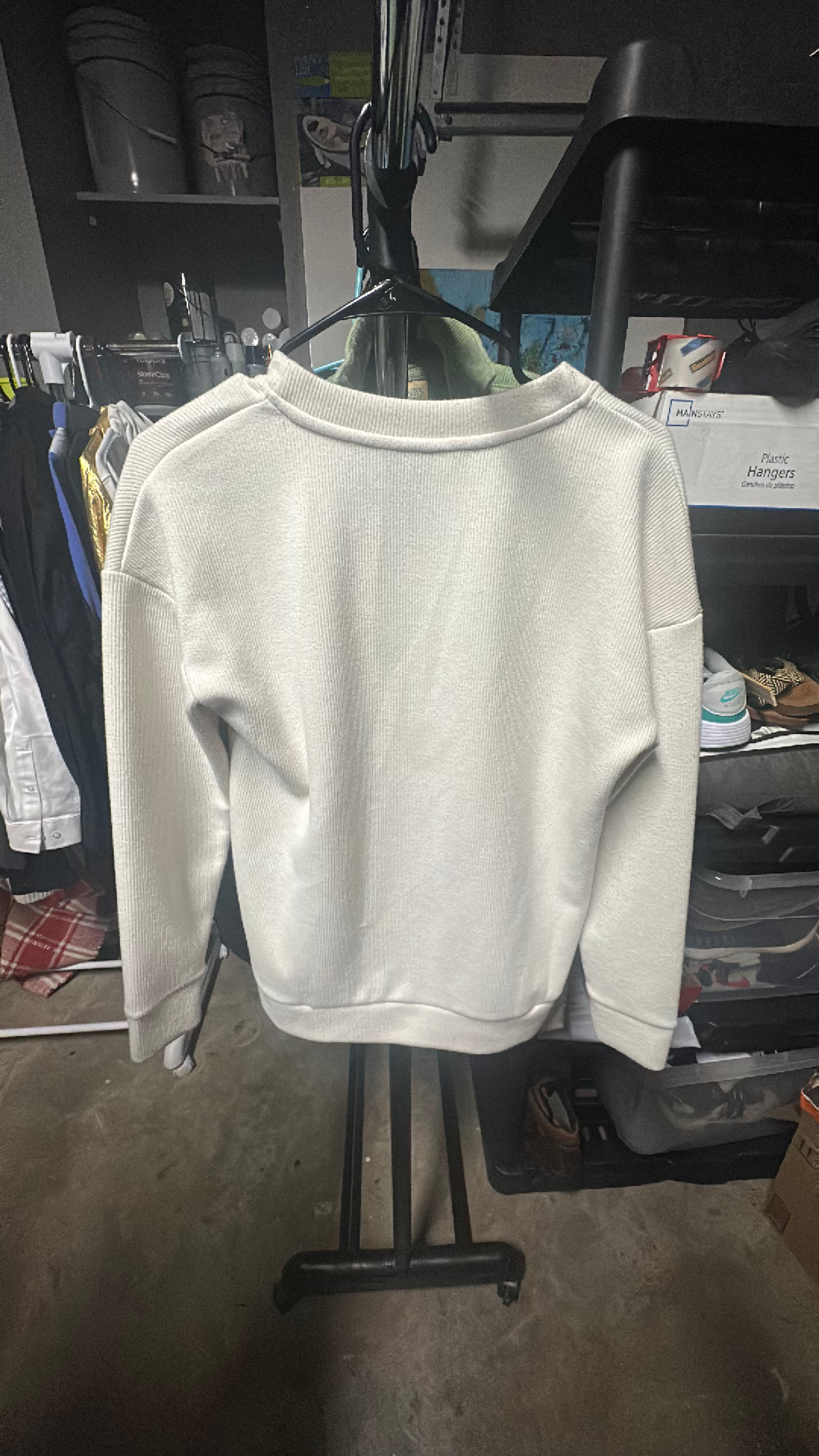 Marc New York V Neck Long Sleeve Sweater Cream Size Small  - Image 3