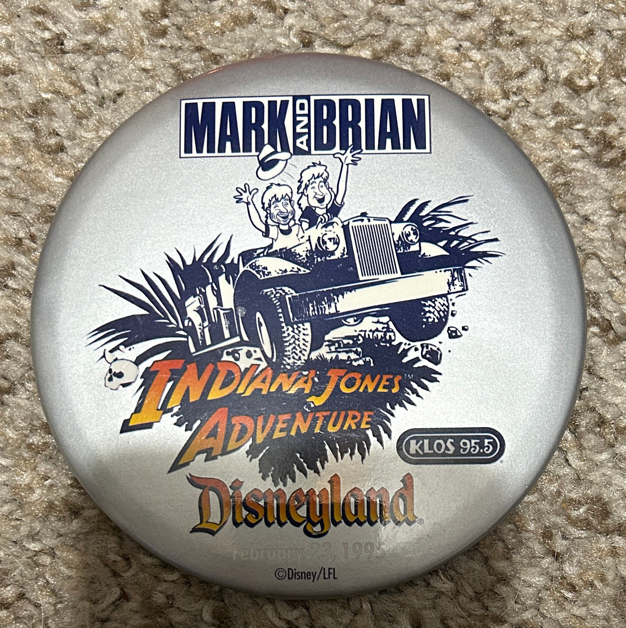 Mark & Brian Indiana Jones Adventure Disneyland Pin