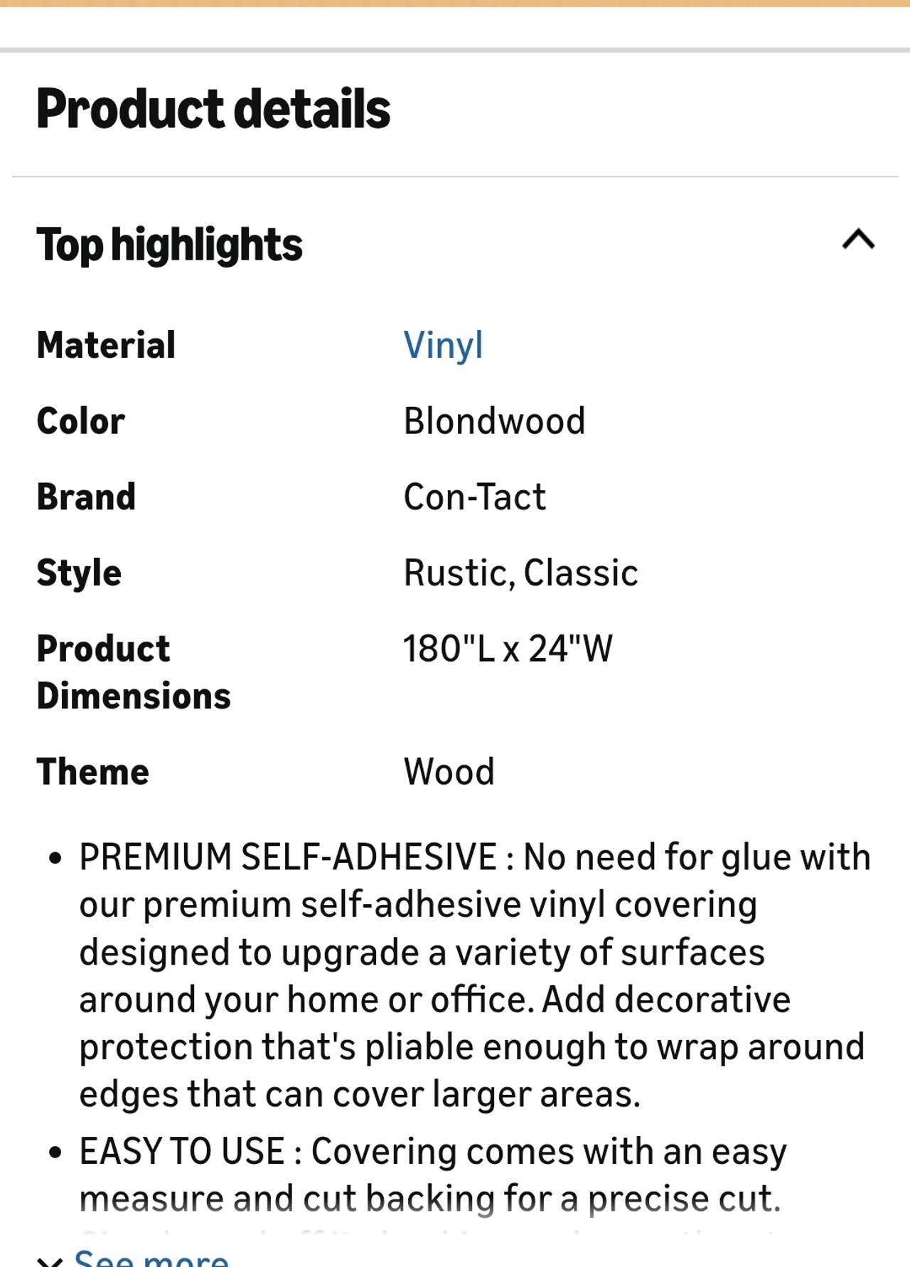 3 New, Naturals by con-tact premium self adhesive surface covering. $10 each