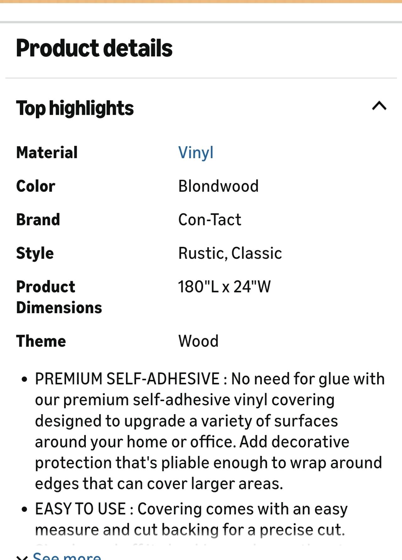 3 New, Naturals by con-tact premium self adhesive surface covering. $10 each