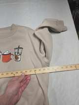 Coffee Graphic Oversized Sweatshirt womens Medium Gray - Image 1