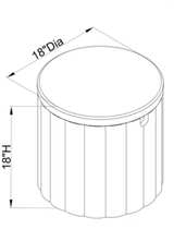 Target Folding Round Storage Ottoman Cream - Image 2