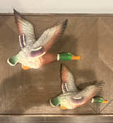 Vintage Ceramic Flying Mallard Duck Wall Art Set - Image 1
