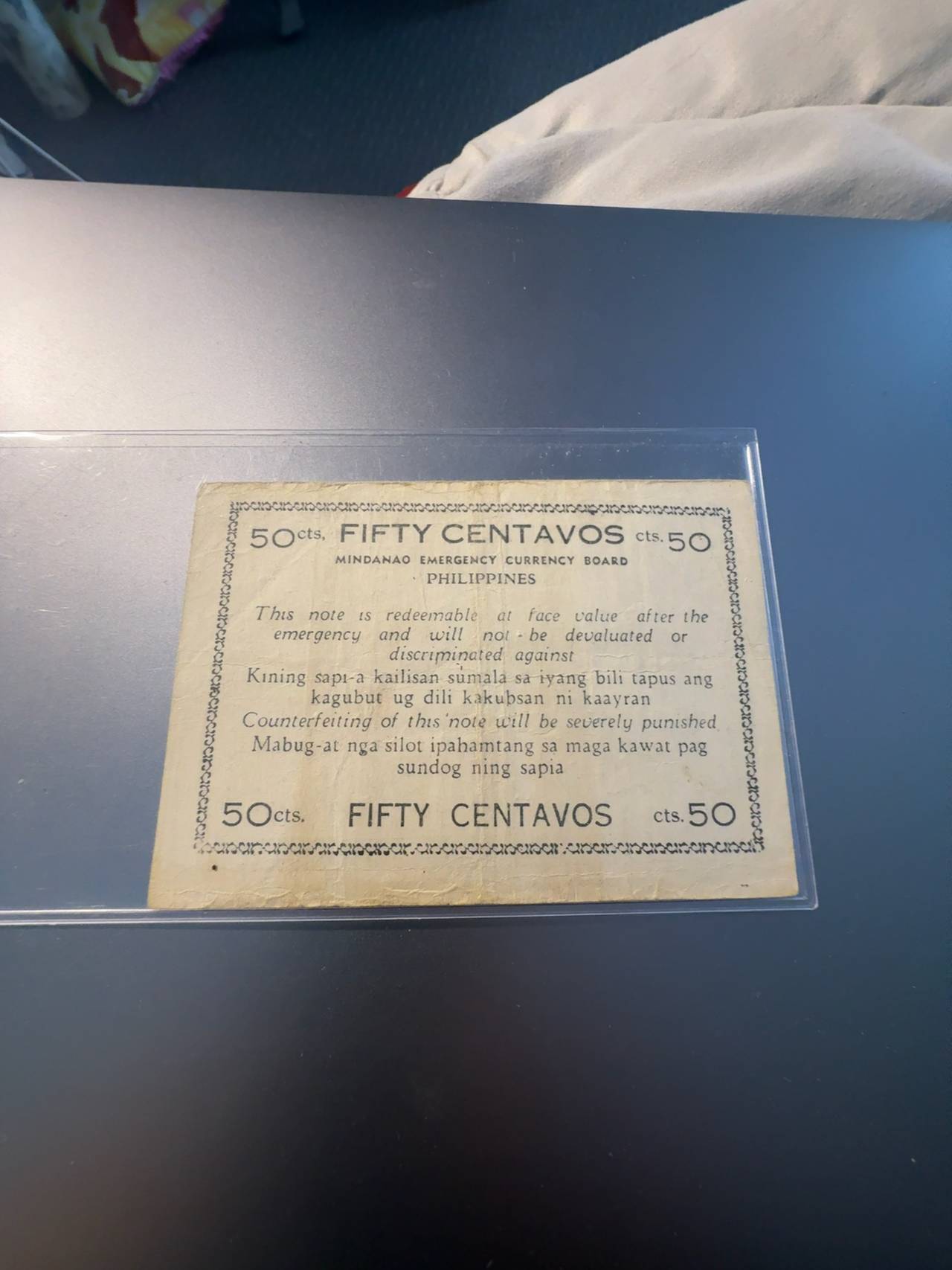 Philippines 50 Centavos Mindanao 1944 Emergency Banknote