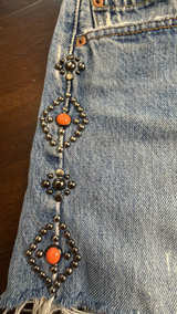 What Goes Around Comes Around Levi's 501 Custom Vintage Studded Denim Short L - Image 2