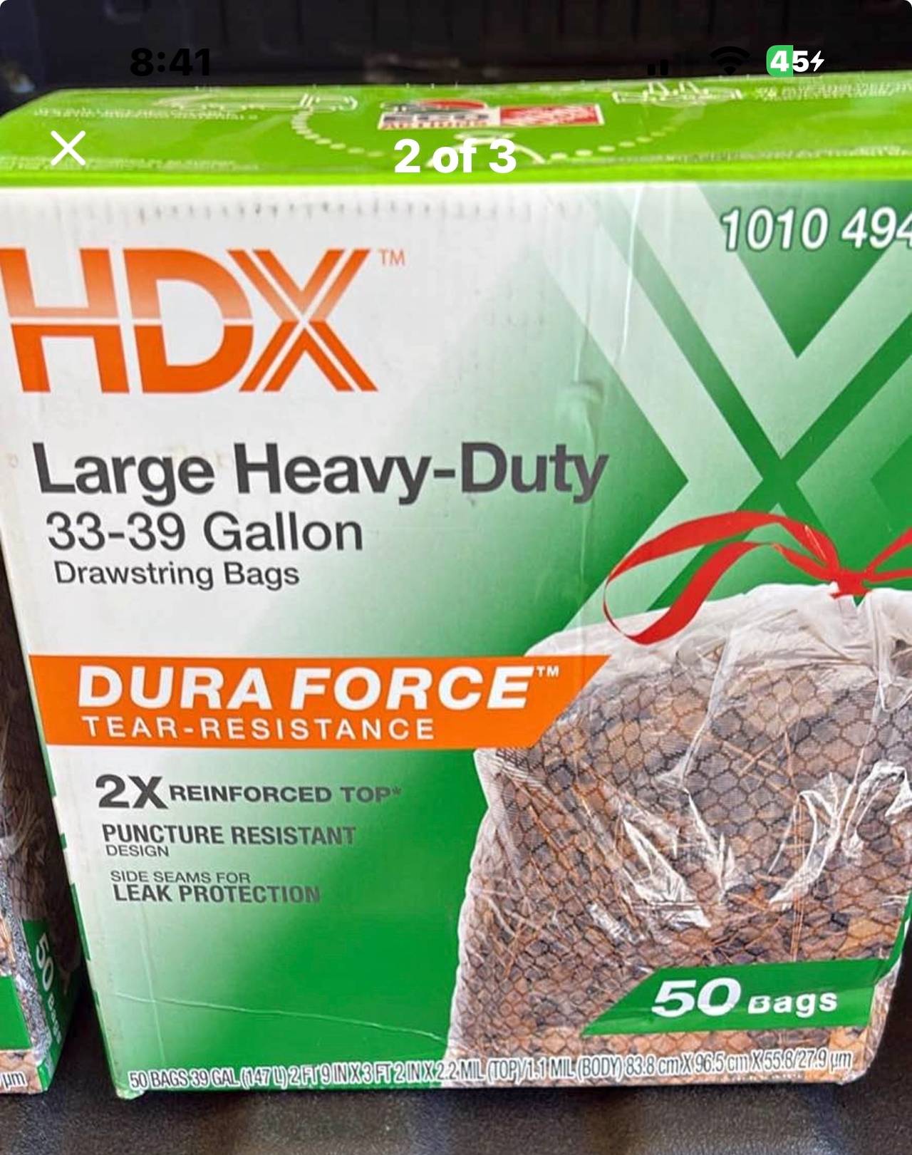HDX Large Heavy-Duty 33-39 Gallon Drawstring Trash Bags (50-Count)