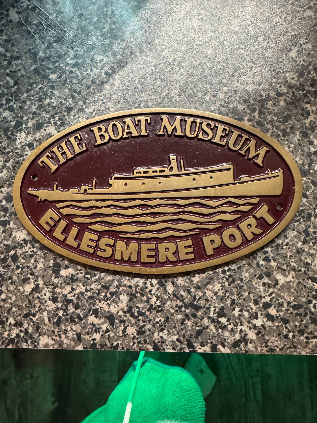 Vintage The Boat Museum Ellesmere Port Brass Plaque