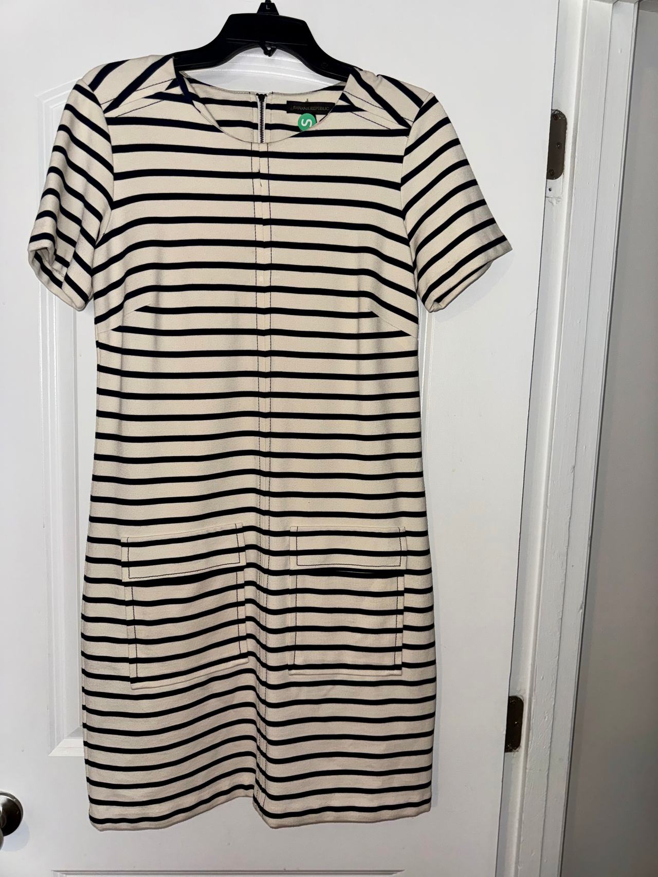 Banana Republic Striped Ponte Shift Dress