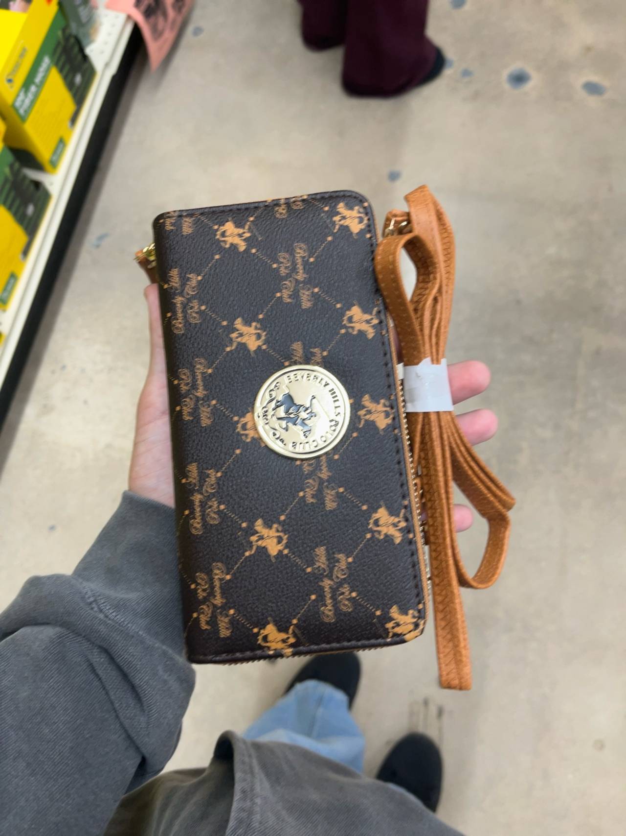 Beverly Hills Polo Club Black and Gold Wristlet