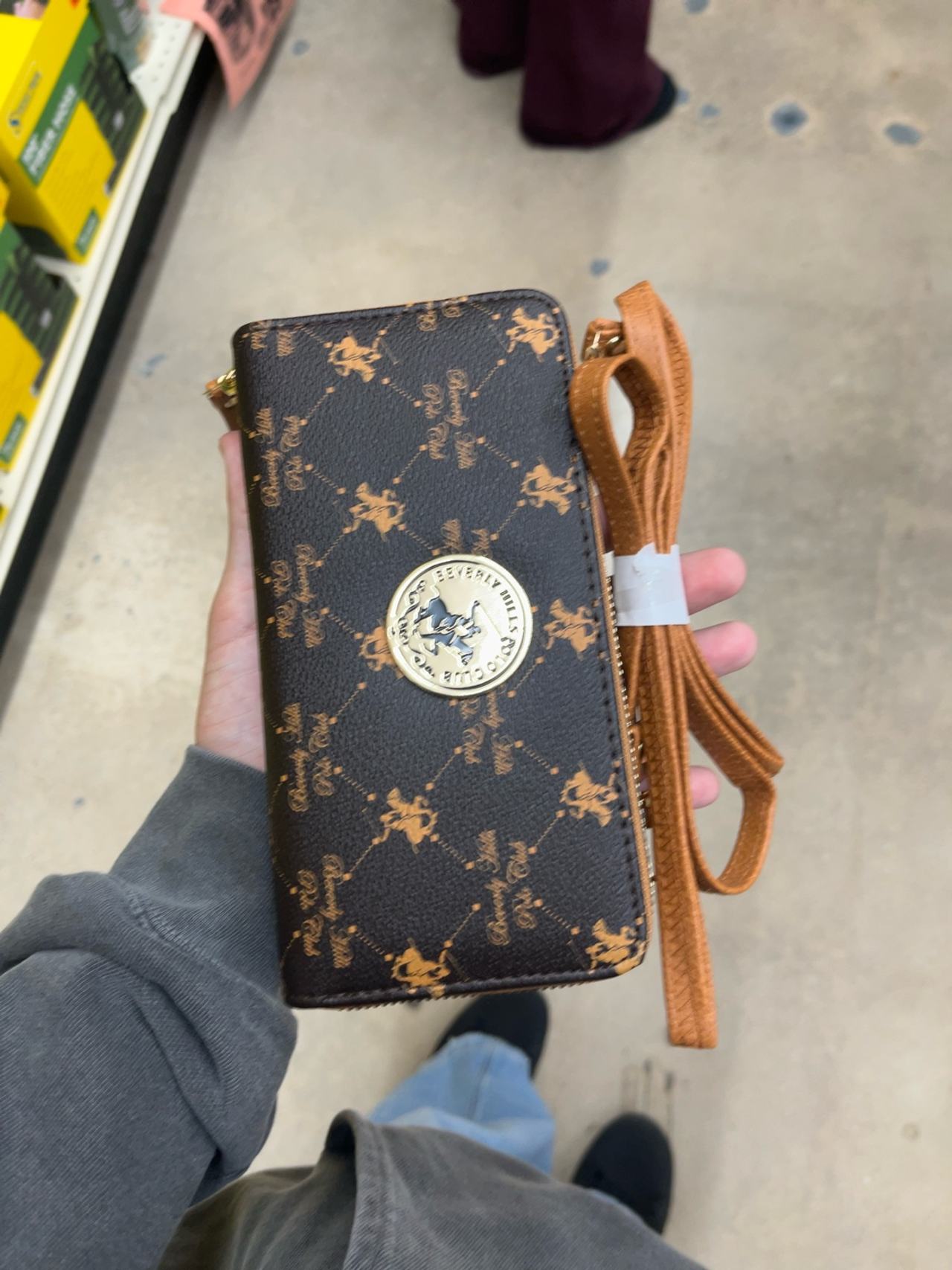 Beverly Hills Polo Club Black and Gold Wristlet