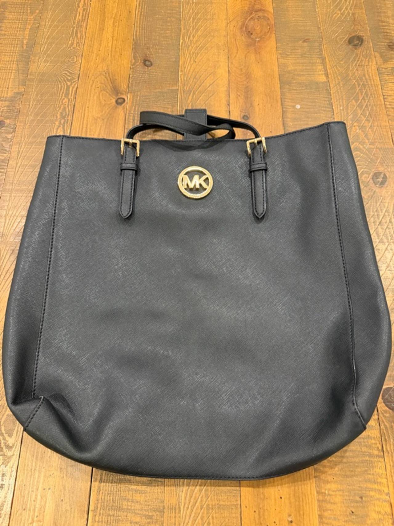 Michael Kors Jet Set Travel Black Leather Tote