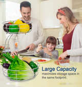 Auledio 2-Tier Countertop Fruit Vegetables Basket Bowl Storage Banana Hanger - Image 4