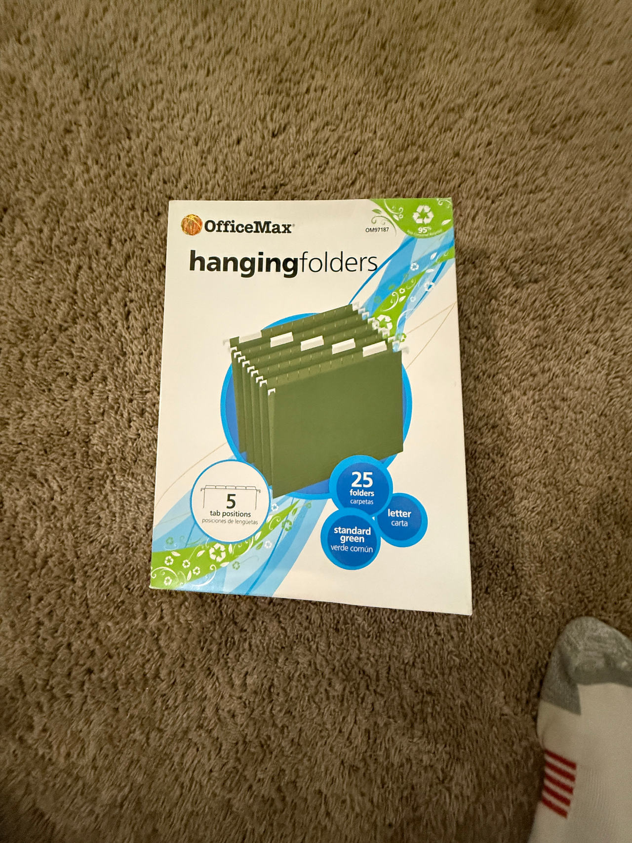 OfficeMax Hanging Folders, Letter Size, Standard Green, 25 Folders