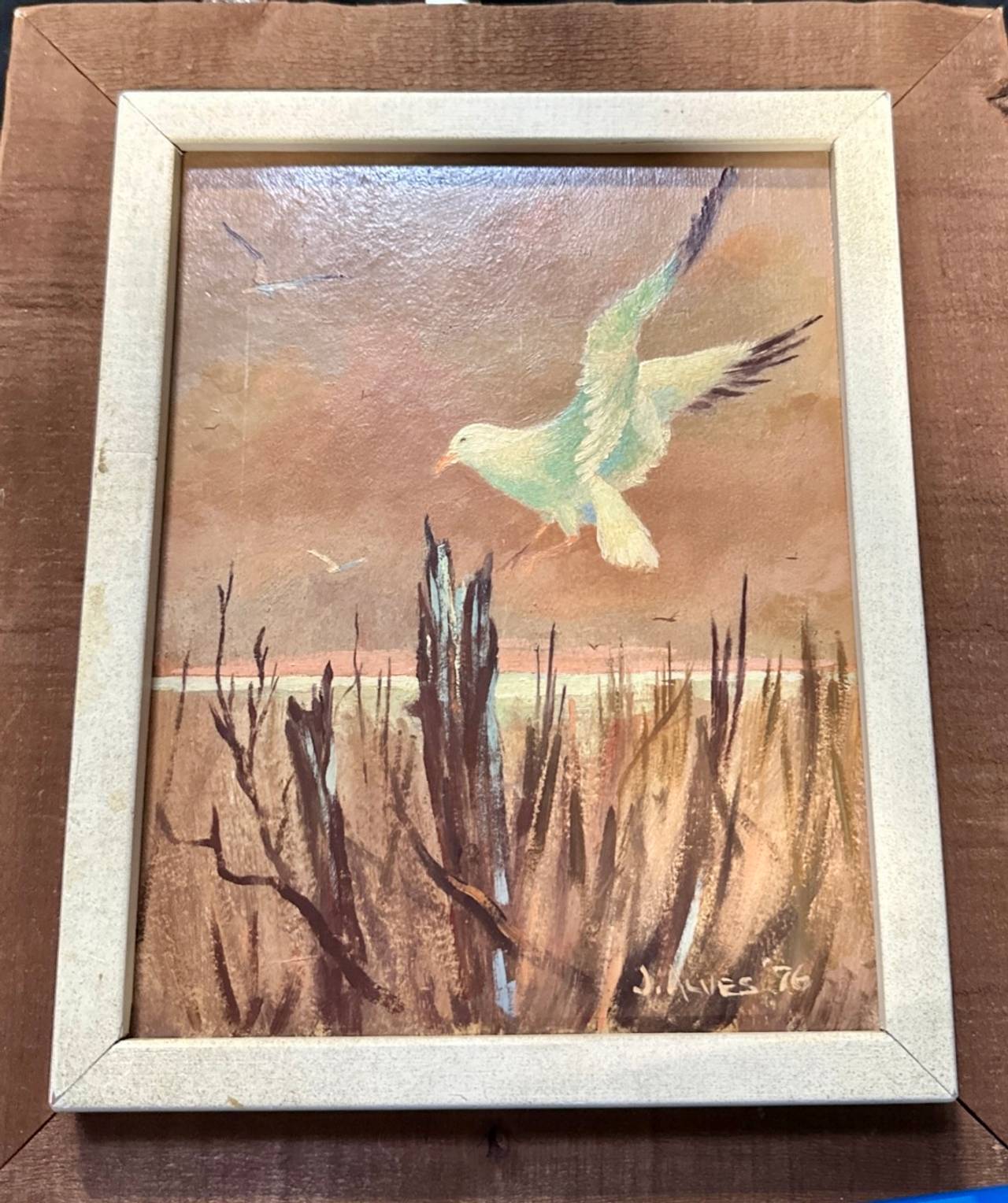 J. Alves Original Seagull Oil Painting
