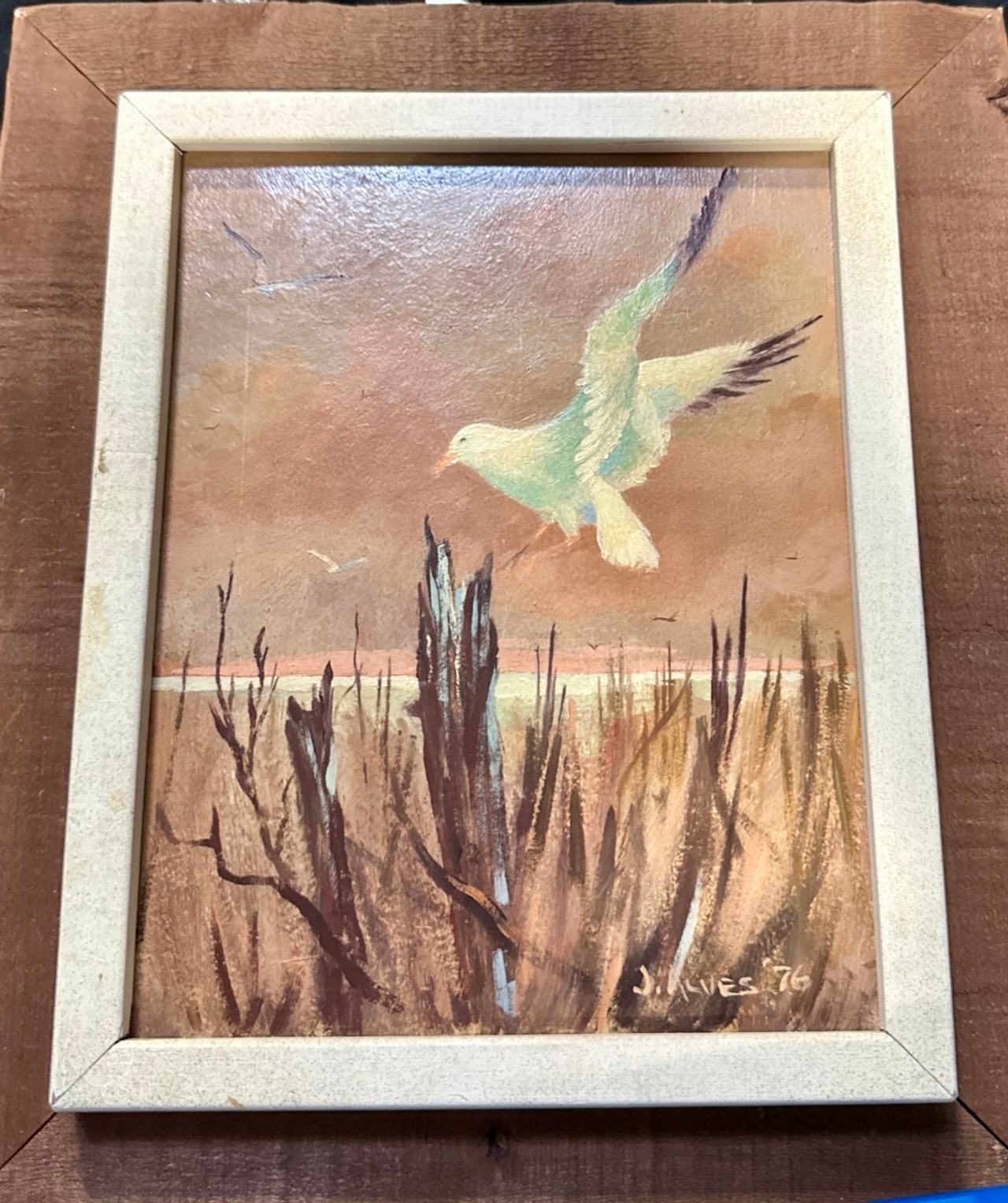J. Alves Original Seagull Oil Painting