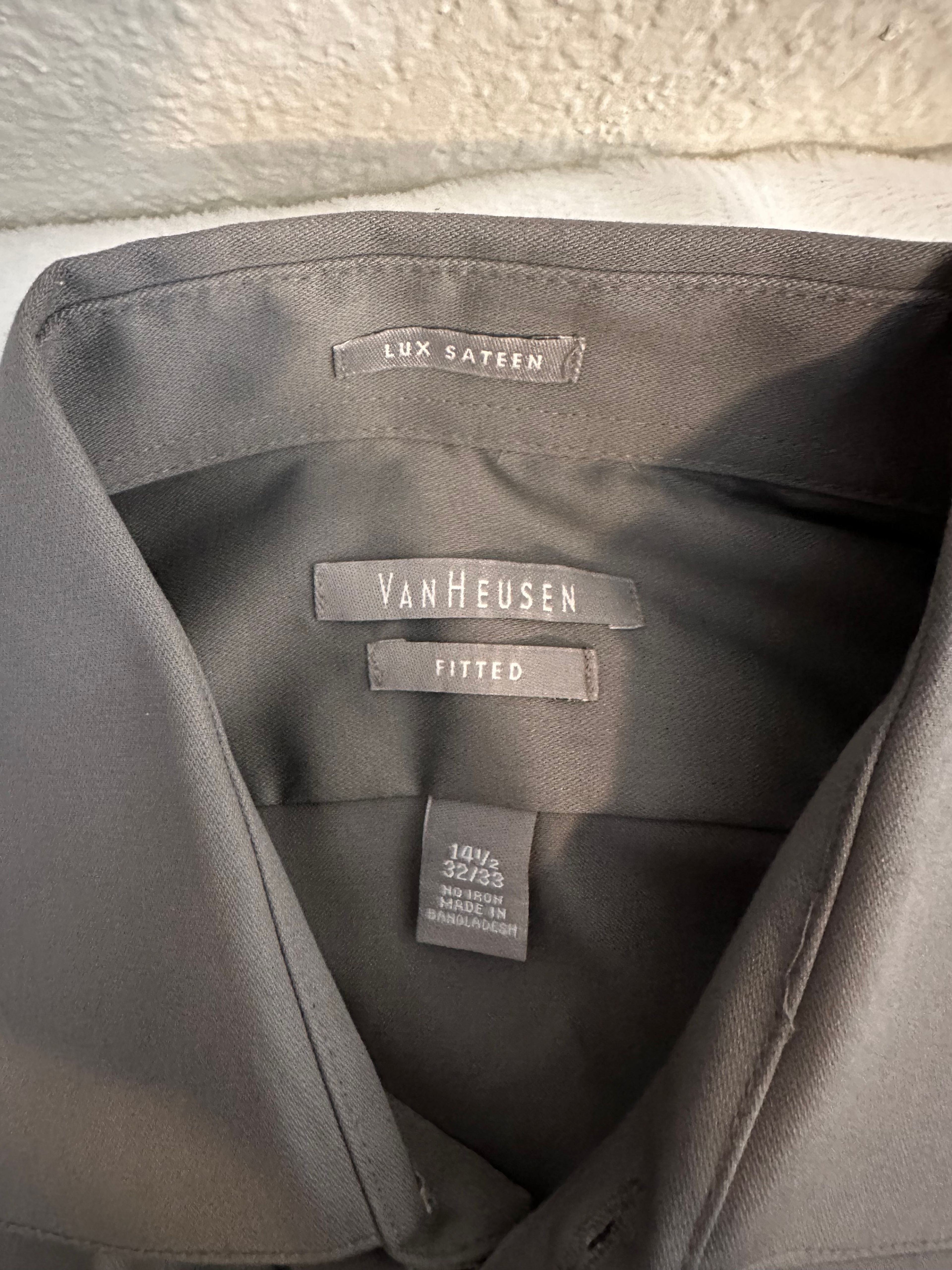 Van Heusen Lux Sateen Gray Dress Shirt - Image 2