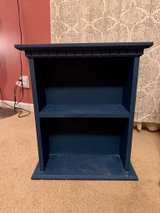 Small Wooden Wall Shelves - Navy & Orange Pair - Image 4