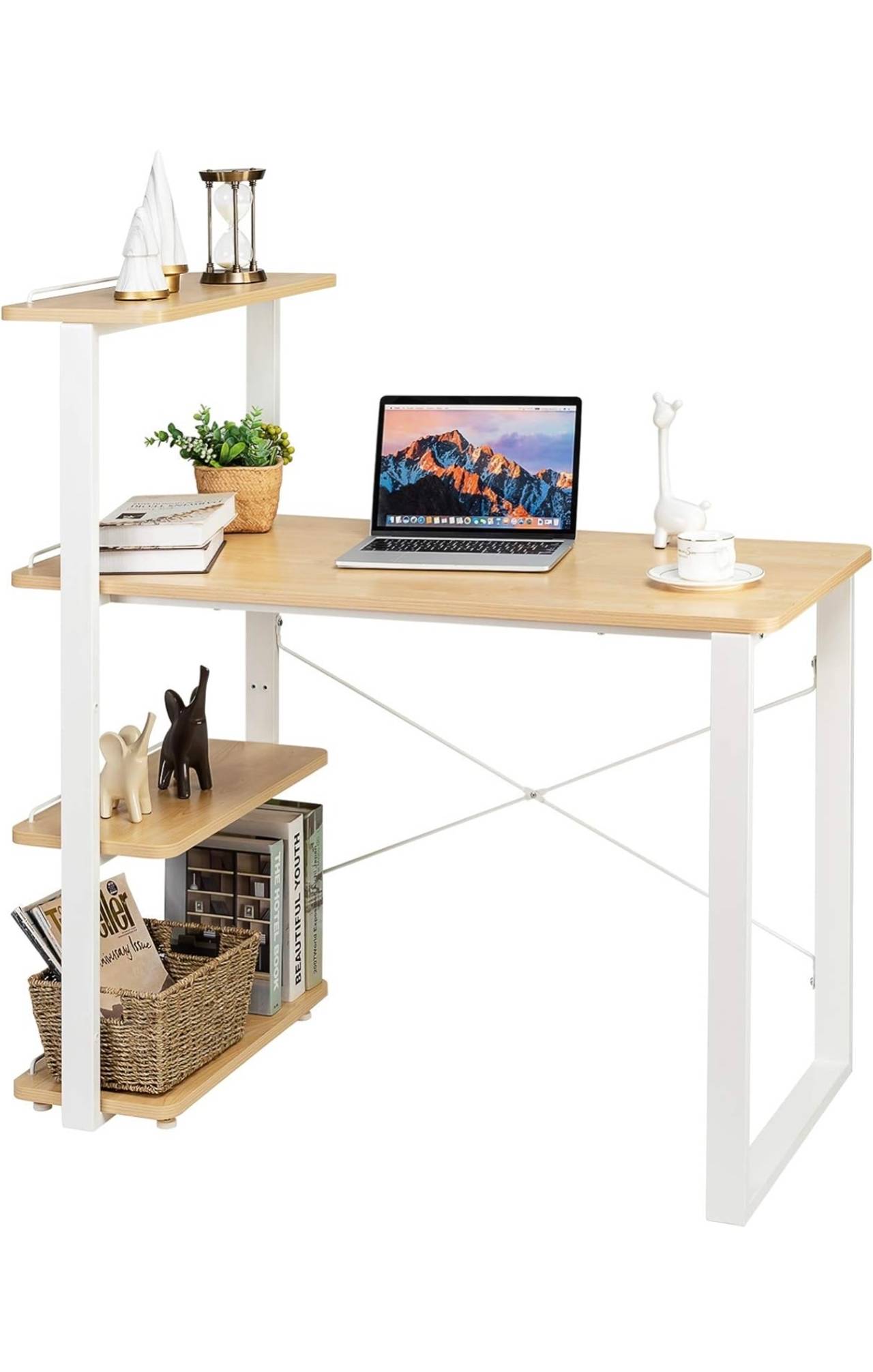Modern Computer Desk w/Shelves - $45 OBO