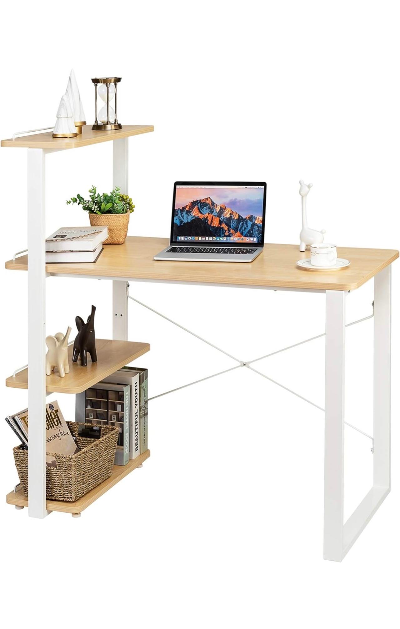 Modern Computer Desk w/Shelves - $45 OBO