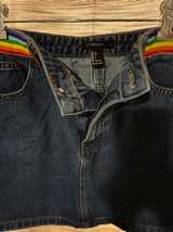 Forever 21 Denim Mini Skirt with Rainbow Belt - Image 2