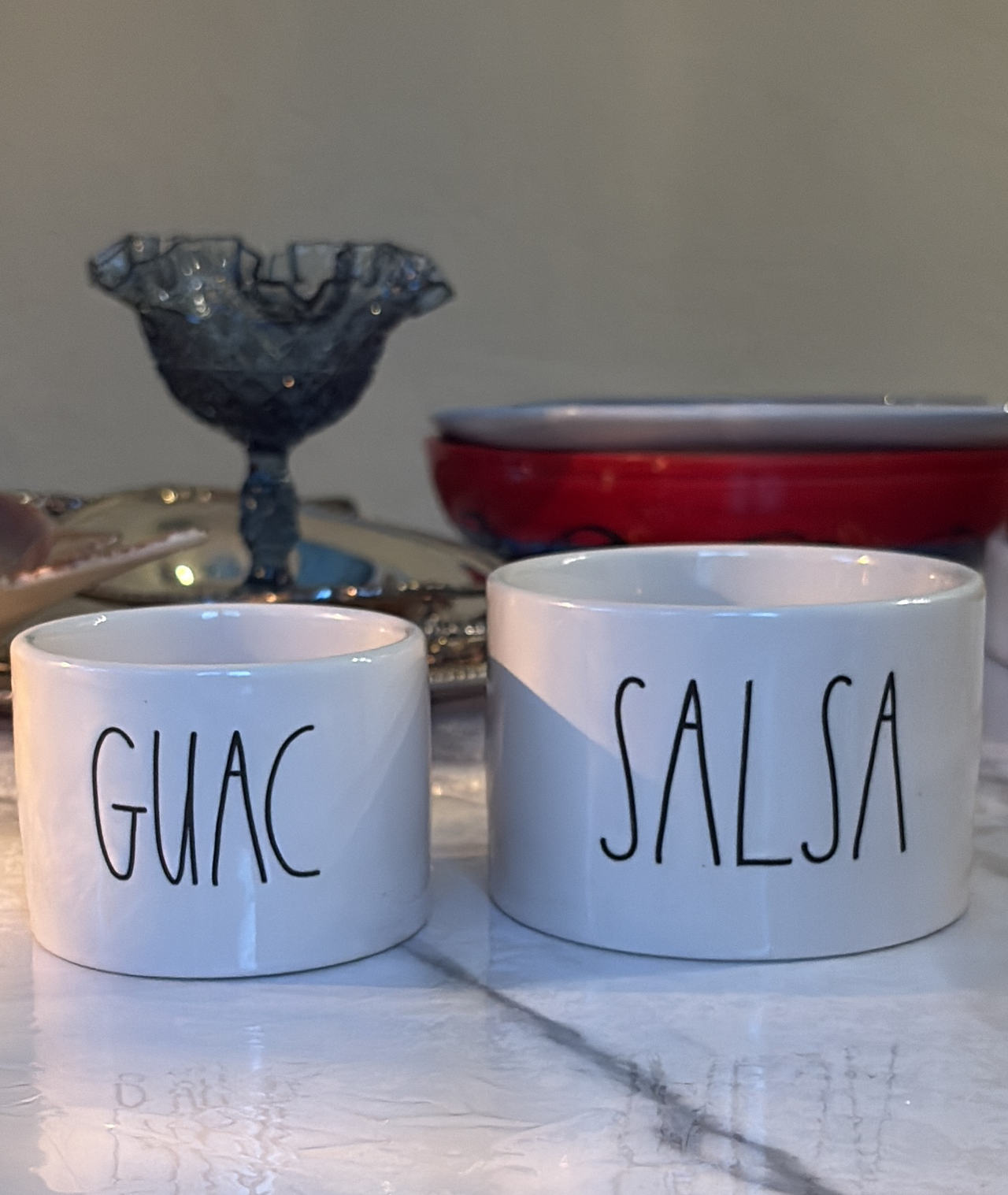 Rae Dunn Guac and Salsa Ceramic Dip Bowl Set