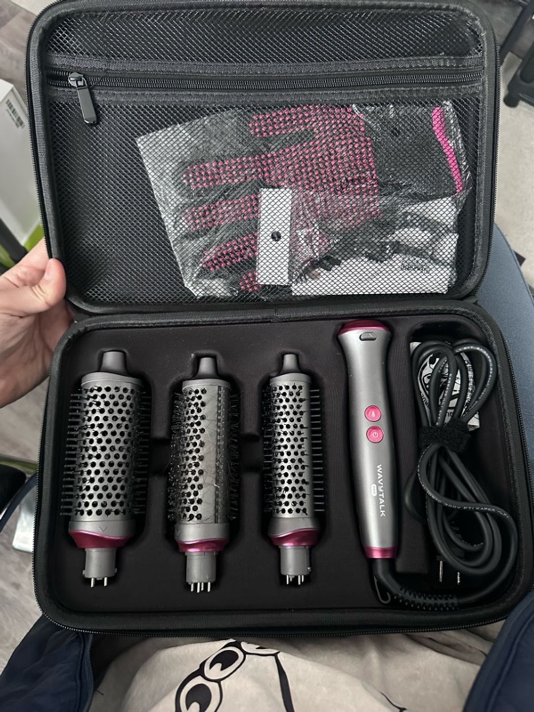 Wavytalk Heatwave Pro Ionic Thermal Brush Set, Dual Voltage 3-Size Heated Grey