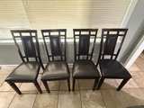 Set of 4 Dark Wood Dining Chairs - Image 2