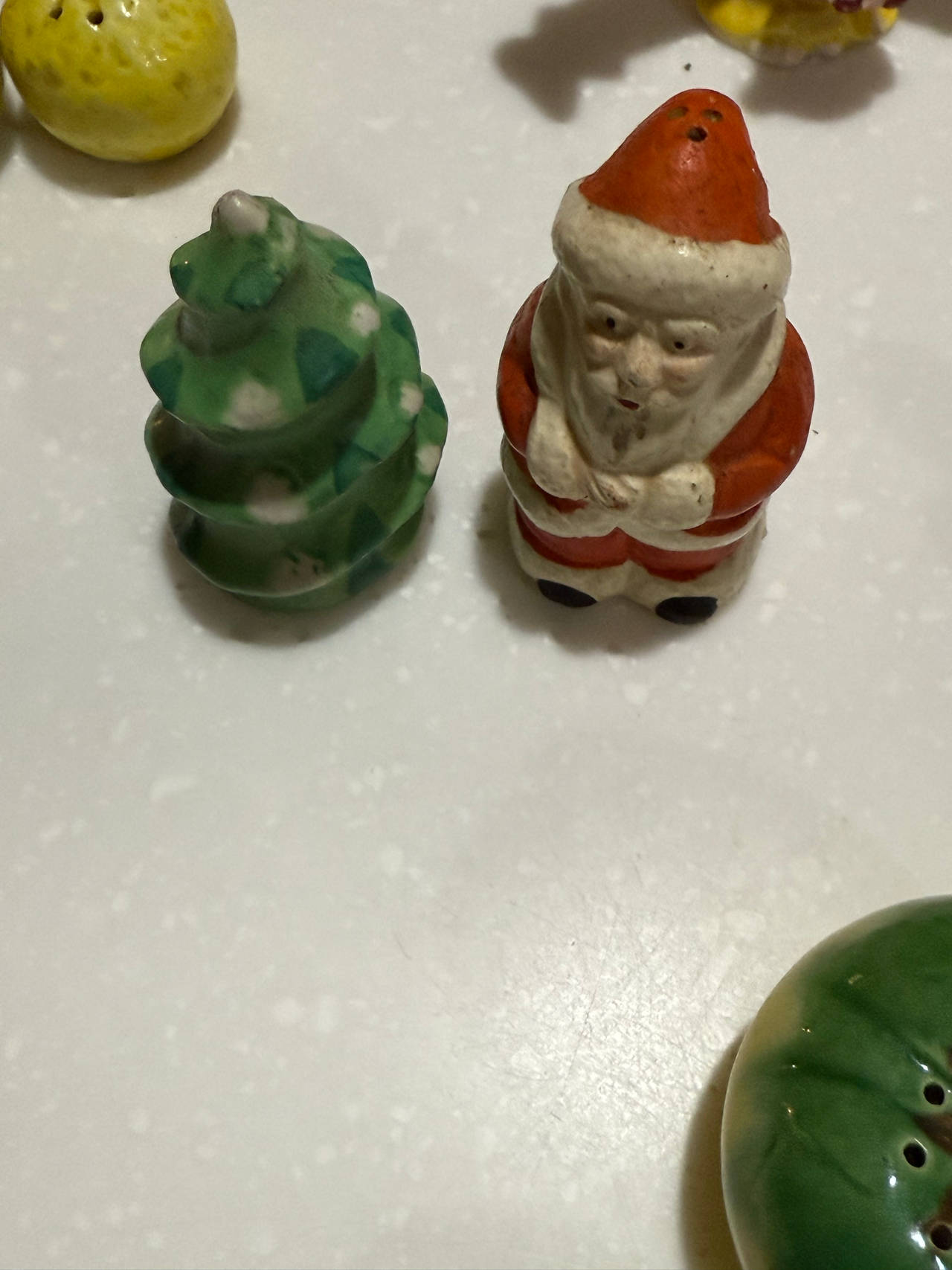 Vintage Santa and Christmas Tree Salt and Pepper Shakers