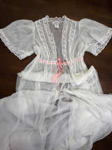 Vintage Dream Away Sheer Lace Robe - Image 1
