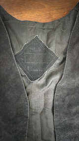 Vintage Black Suede Fringe Vest S - Image 3