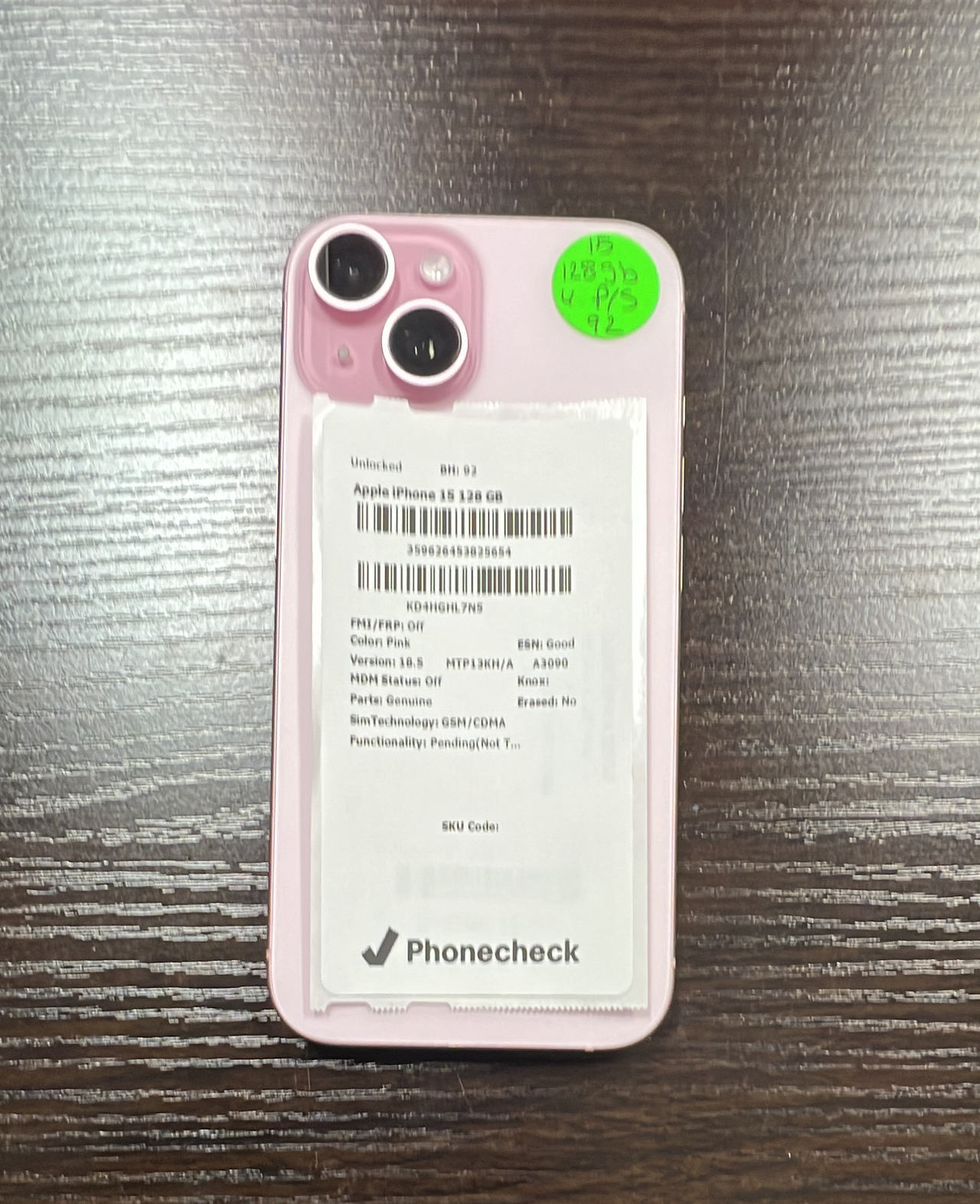 Apple iPhone 15 128GB Pink - Physical Sim