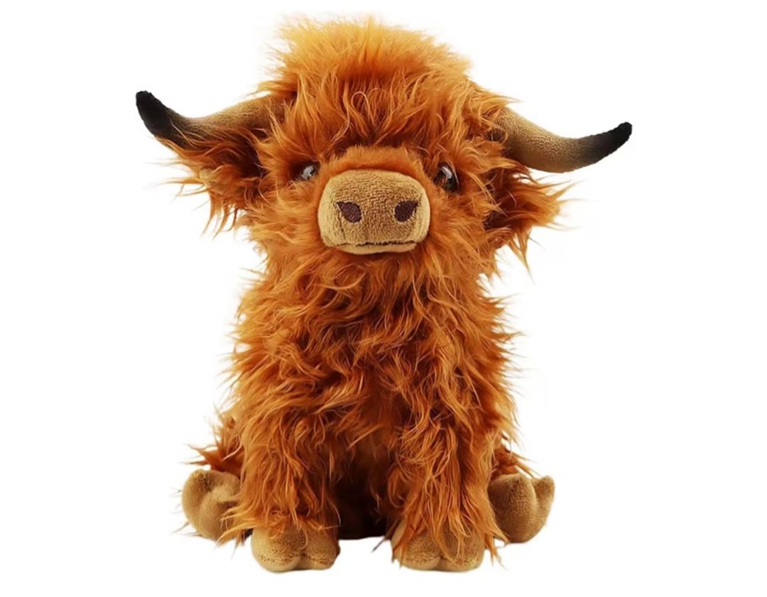 Stuffed Animals Highland Cows Cute Stuff Fluffy Cattle Dolls Skeleton Toys