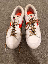 Nike Court Legacy White Bright Crimson Leopard Laces - Image 1