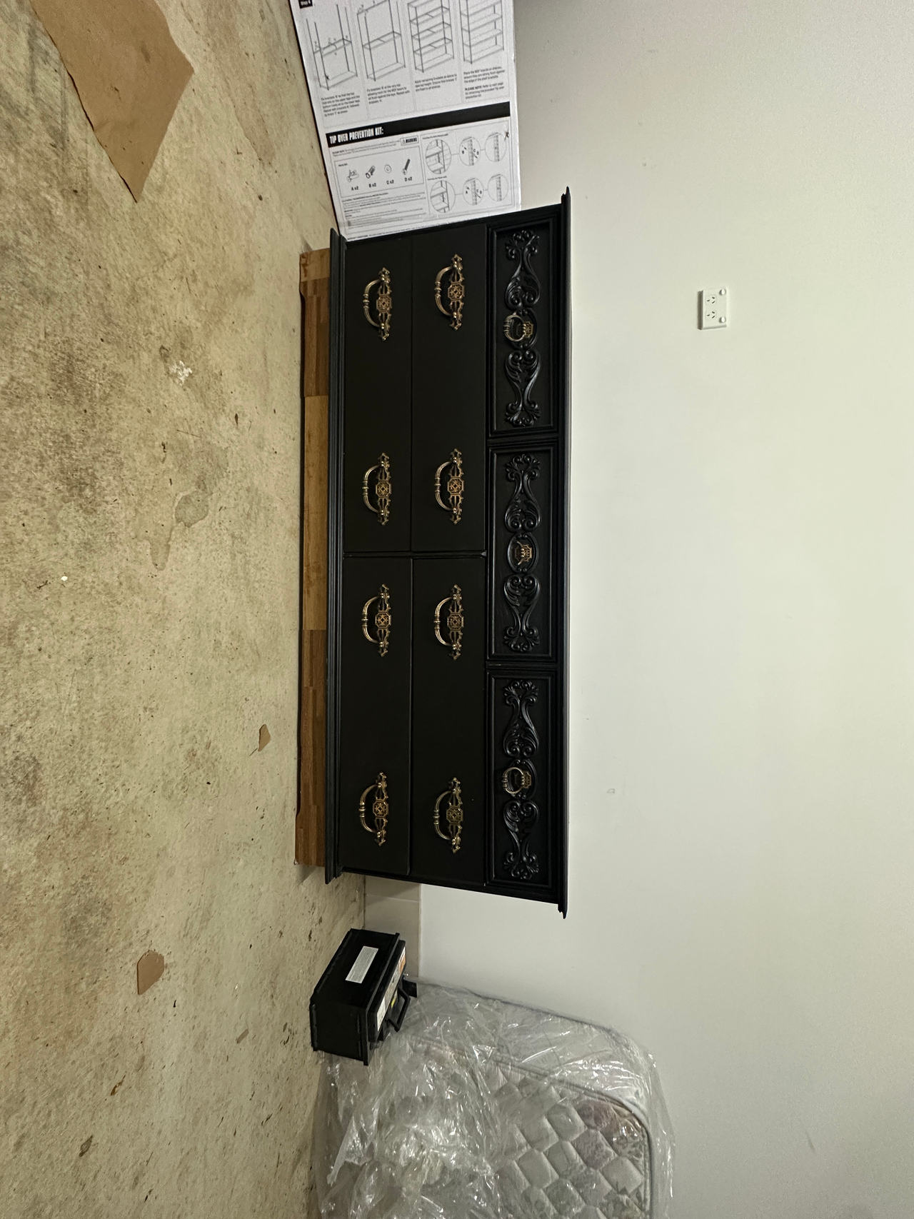Vintage Black Dresser