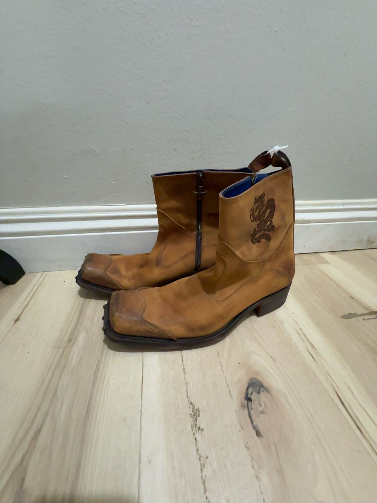 Mark Nason Dragon Rock Square-Toe Boot Brown