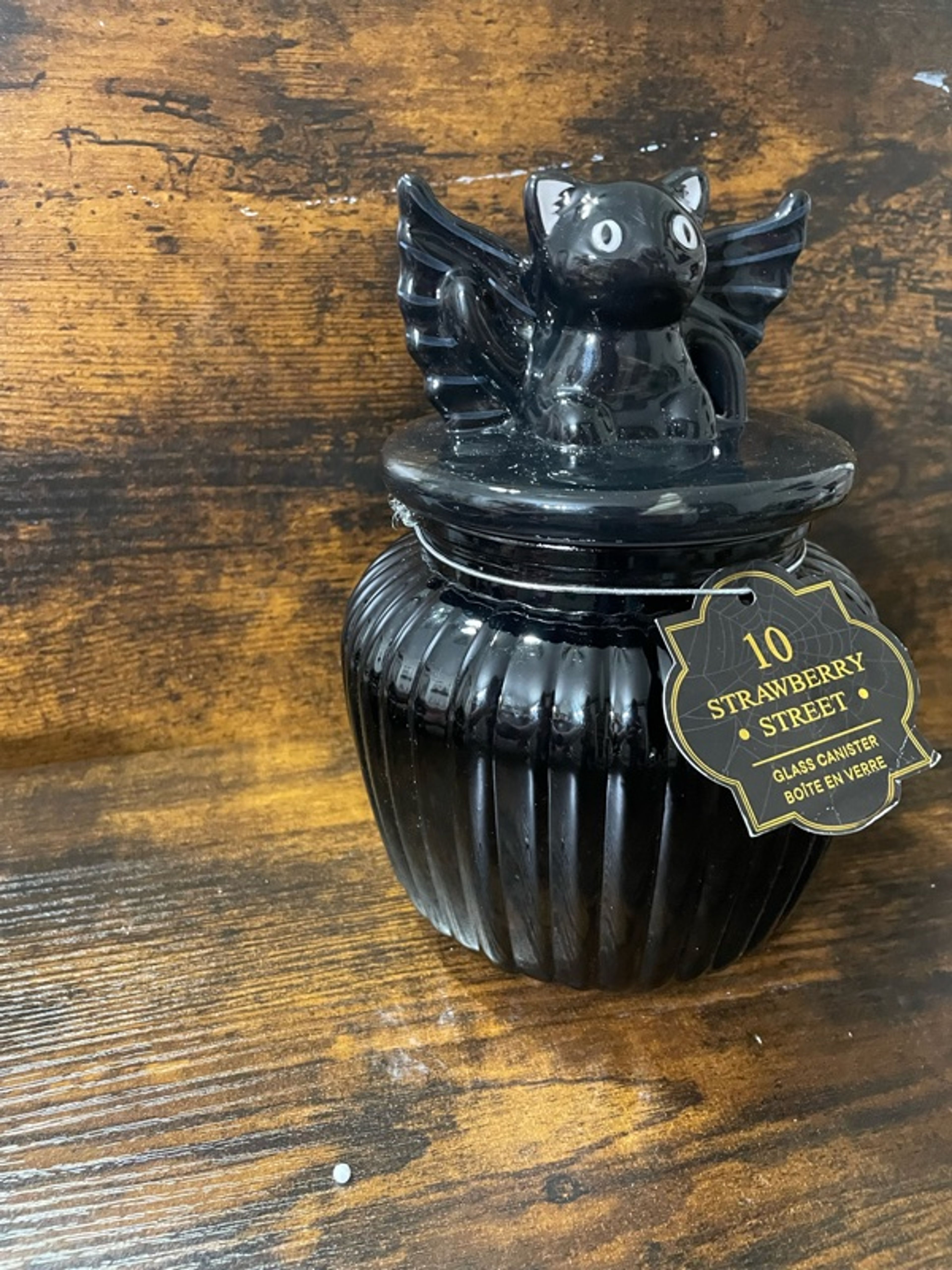 Ten strawberry Black Cat Canister