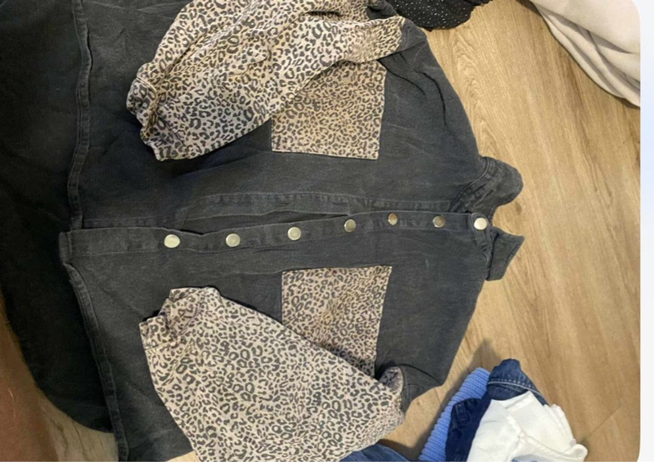 Leopard Print Denim Jacket