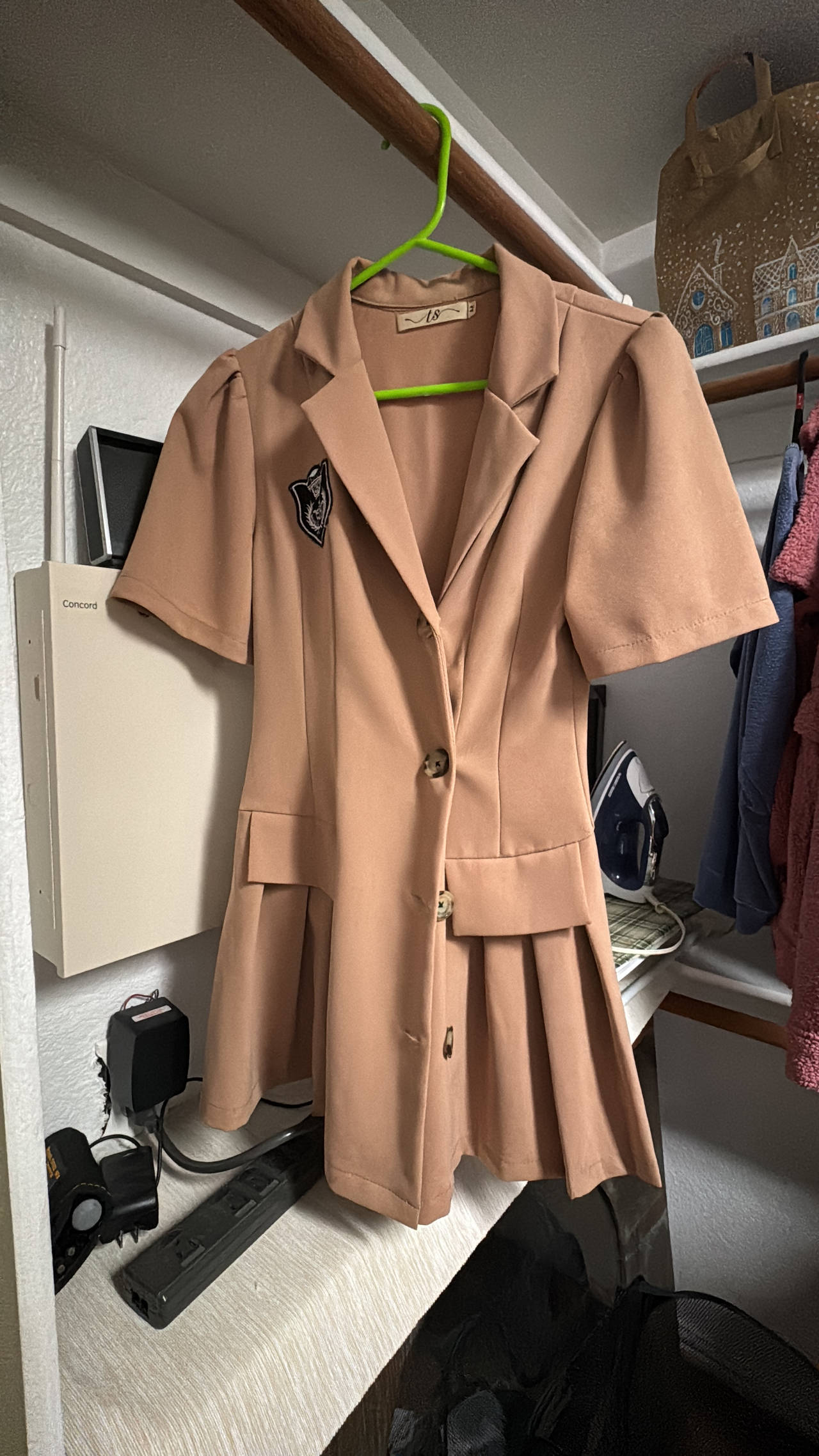 Short Sleeve Pleated Blazer Dress