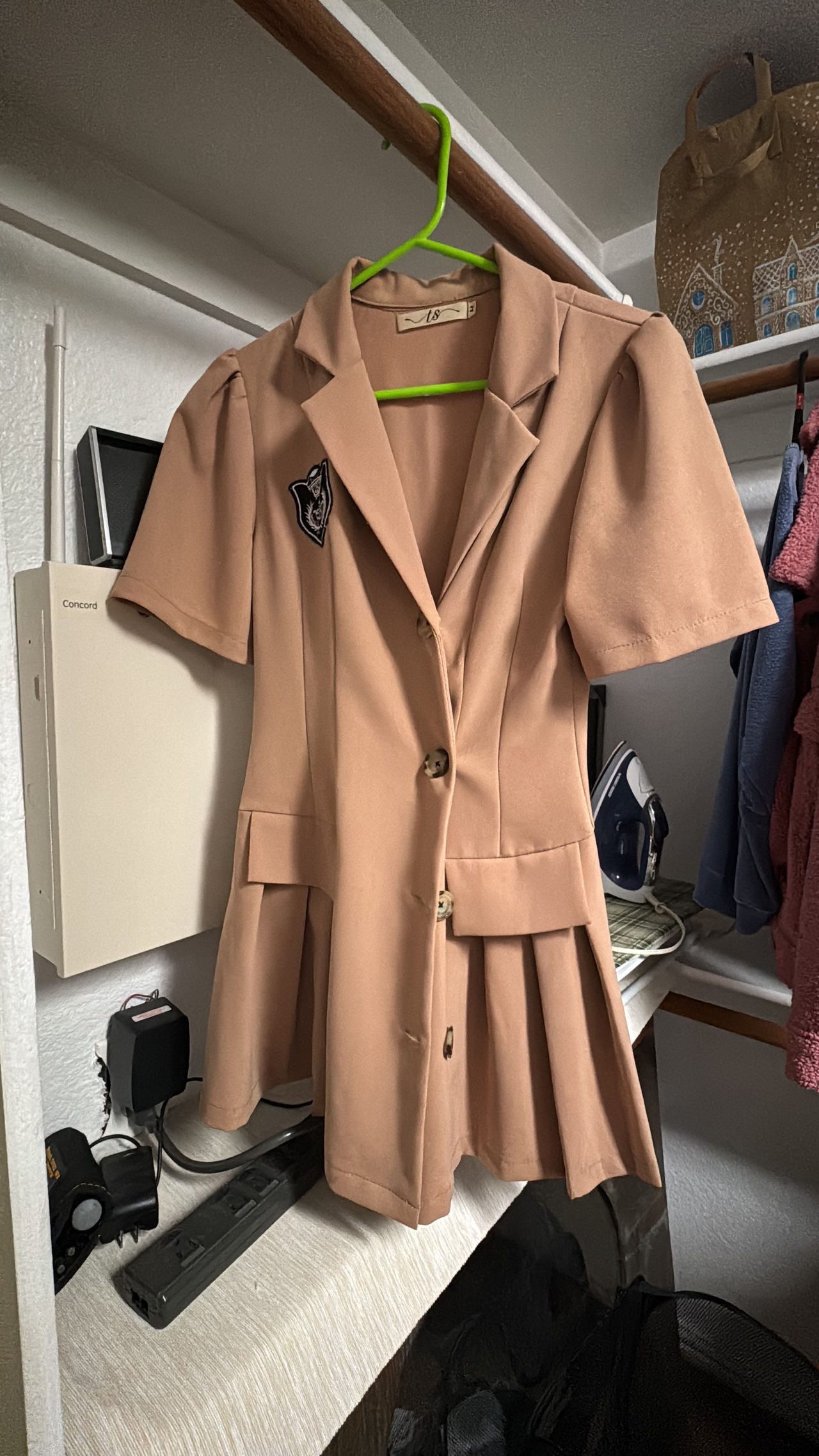 Short Sleeve Pleated Blazer Dress